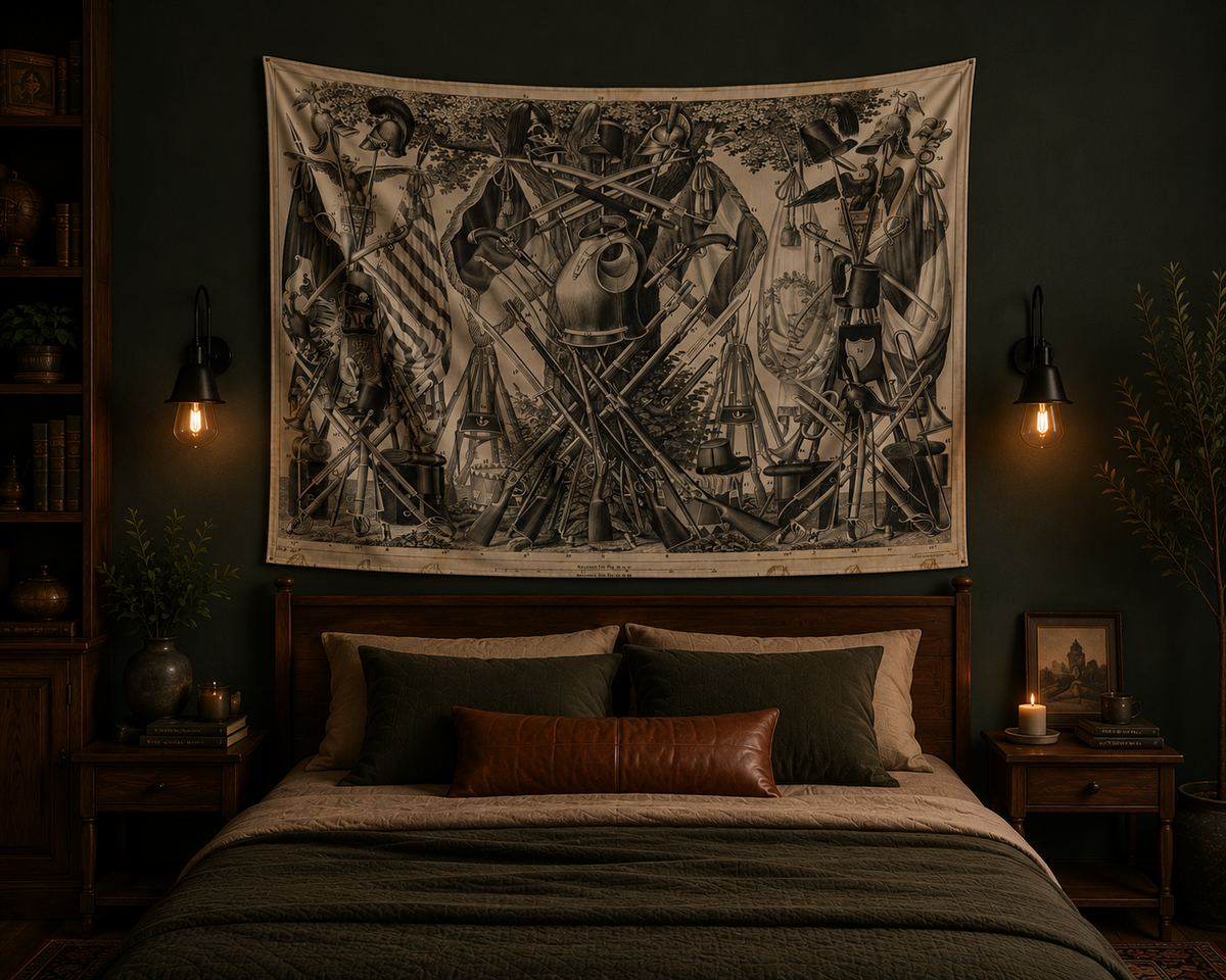Old Military Wall Tapestry —Uniforms Illustration