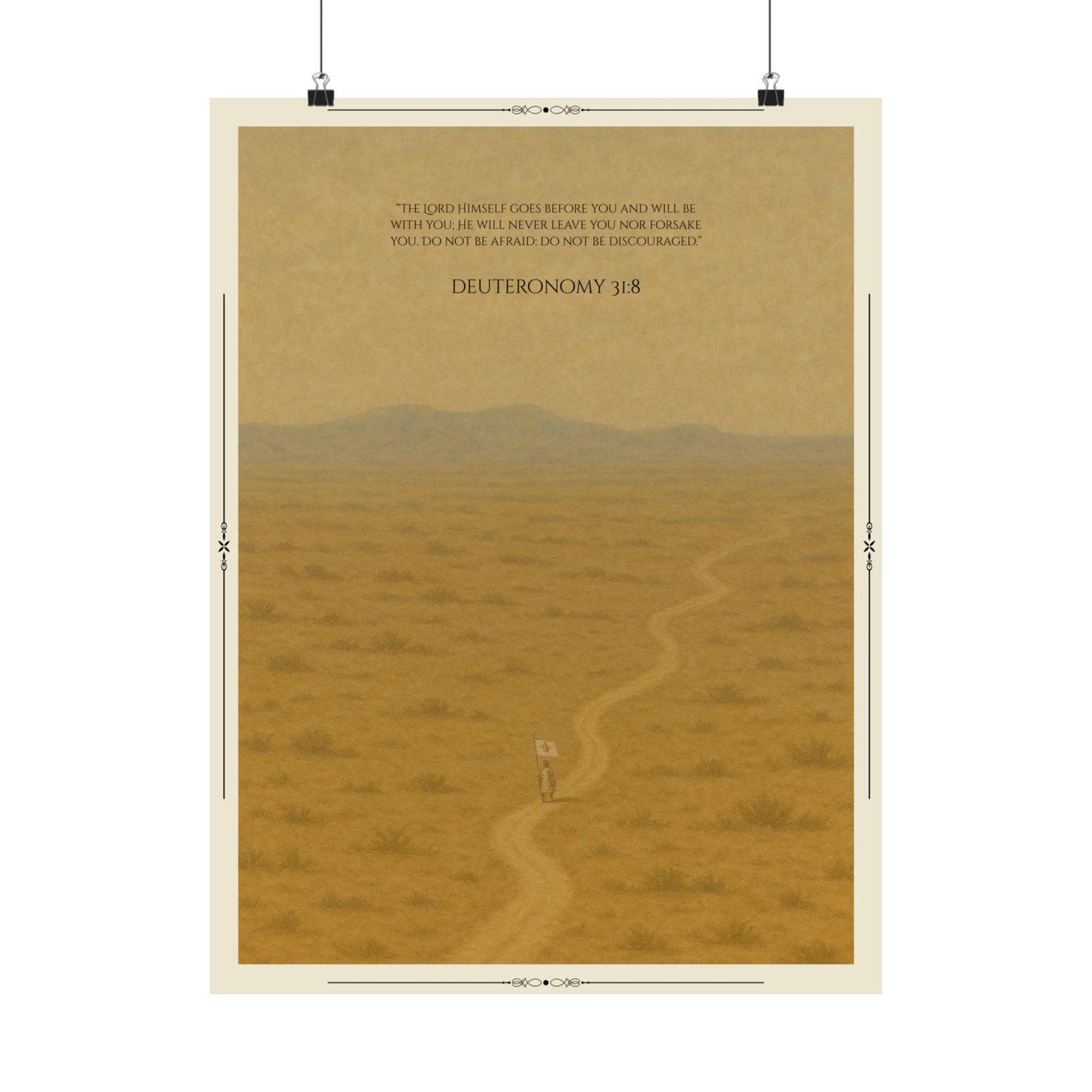 Small Print Version -  Deuteronomy 31:8 Desert Path Poster | Matte Vertical Poster