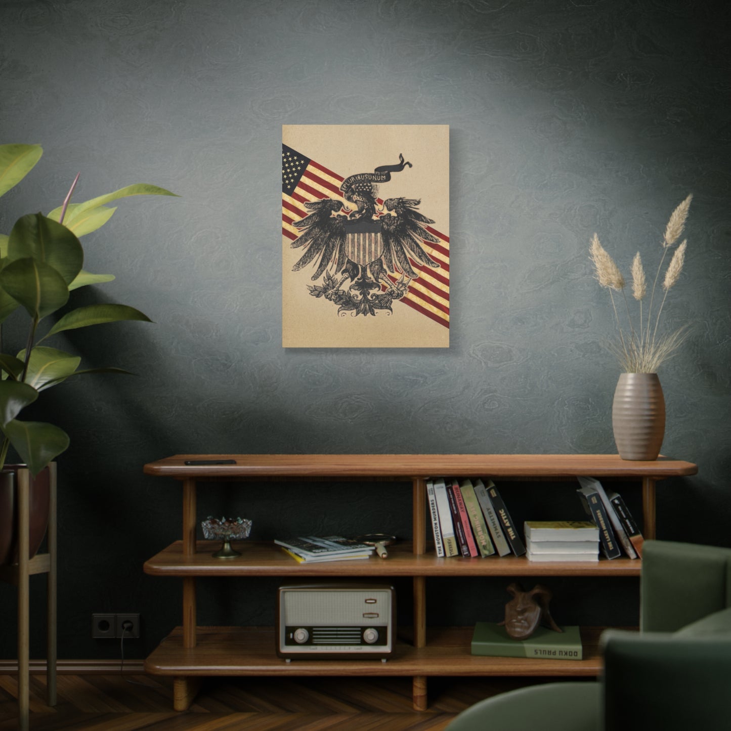 19th Century American Heraldry - Vintage American Flag Canvas