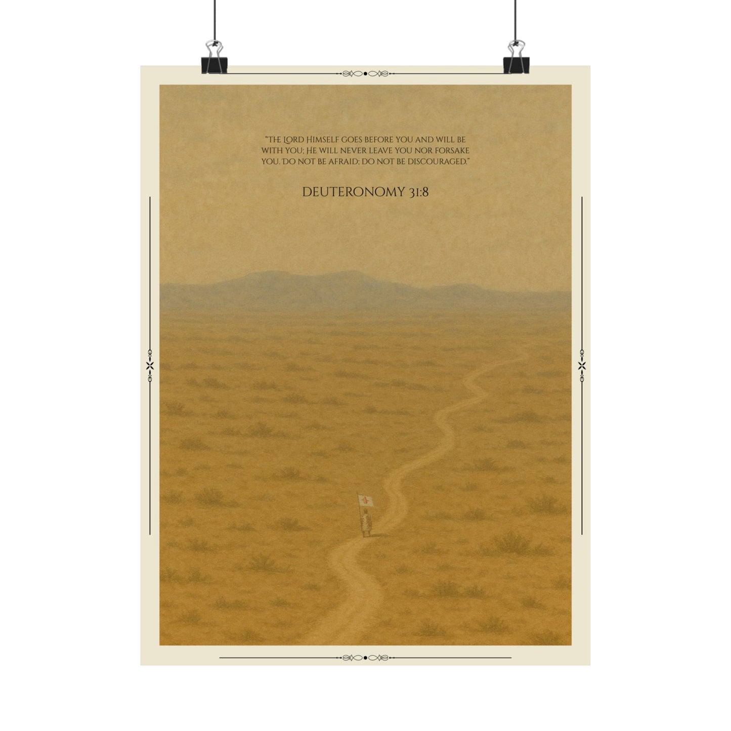 Small Print Version -  Deuteronomy 31:8 Desert Path Poster | Matte Vertical Poster