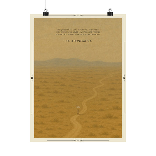 Small Print Version -  Deuteronomy 31:8 Desert Path Poster | Matte Vertical Poster