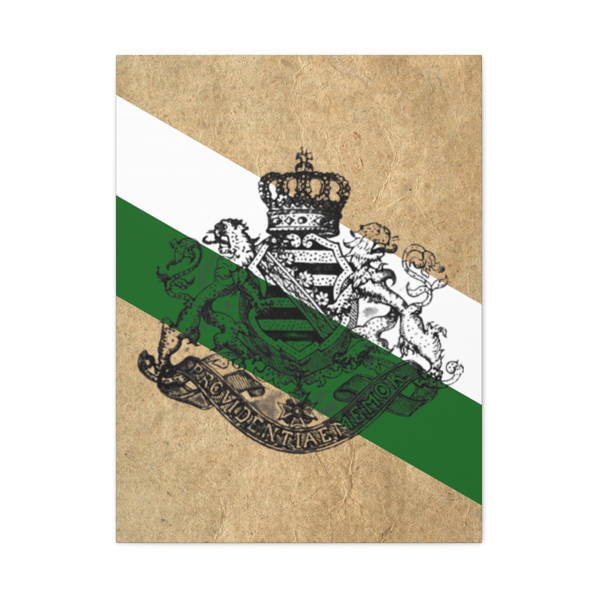 19th Century Saxon Heraldry Canvas Print — Vintage Coat of Arms Wall Art