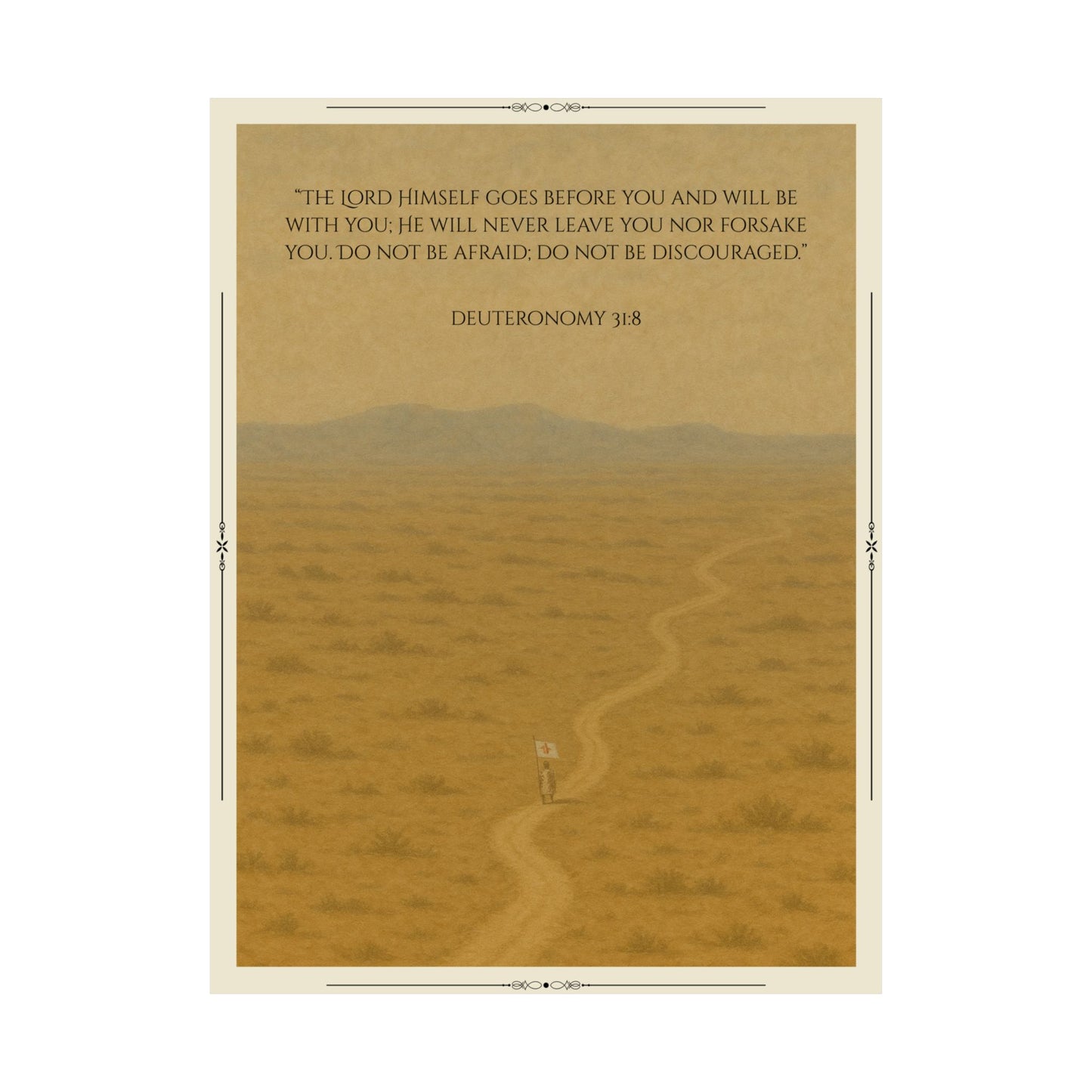 Deuteronomy 31:8 Desert Path Poster | Matte Vertical Poster
