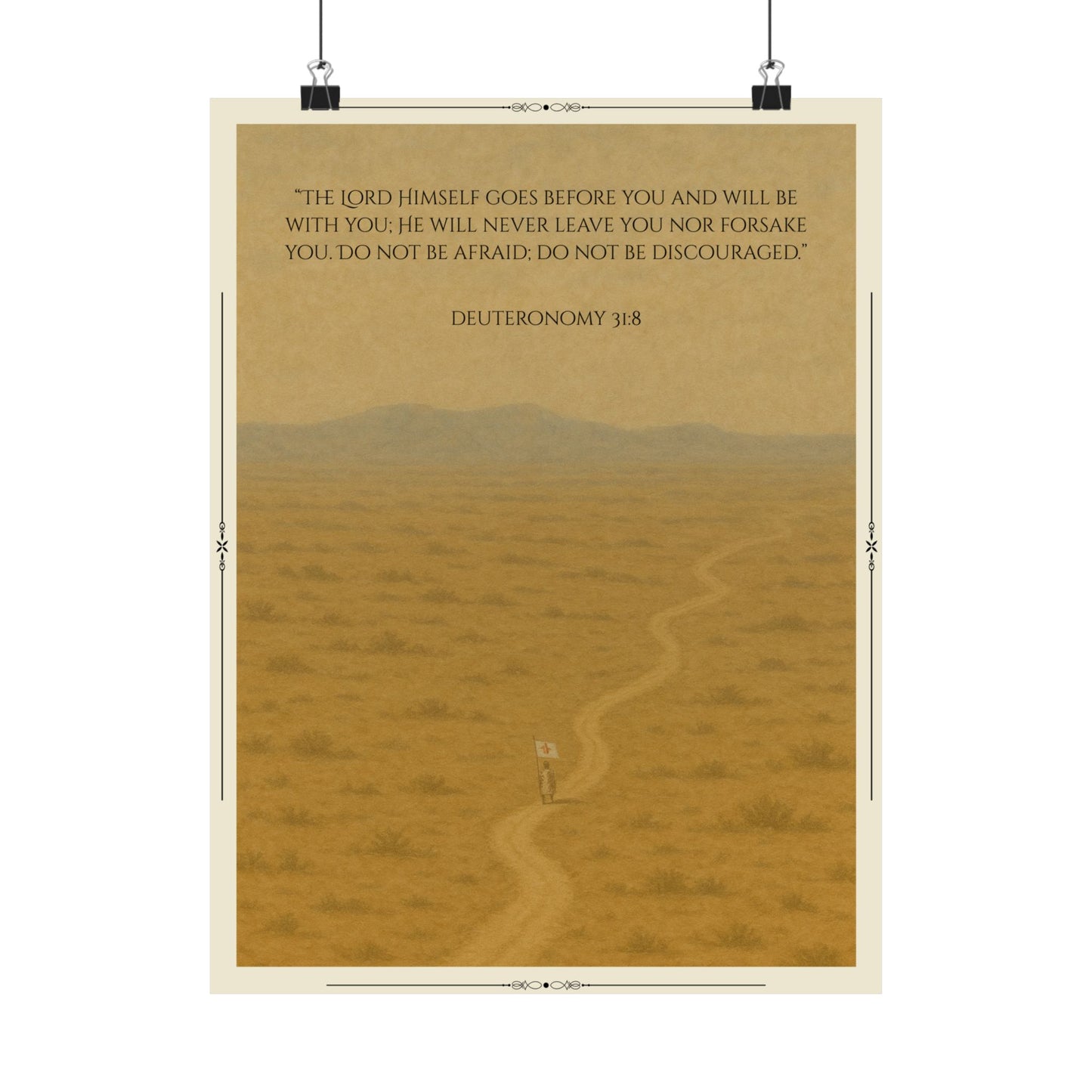 Deuteronomy 31:8 Desert Path Poster | Matte Vertical Poster