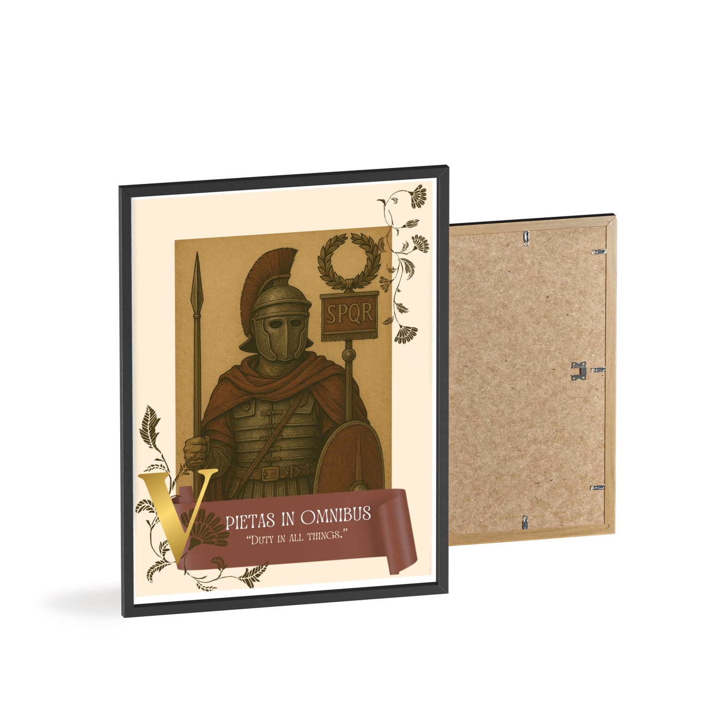 Roman Inspirational Wall Art, Wooden Frame Poster, Motivational Home Decor, Gift for History Lovers, Gladiator Print