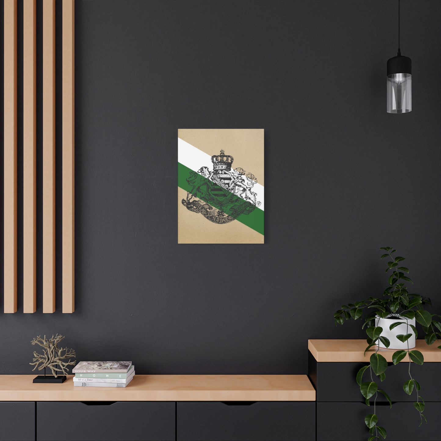 19th Century Saxon Heraldry Canvas Print — Vintage Coat of Arms Wall Art