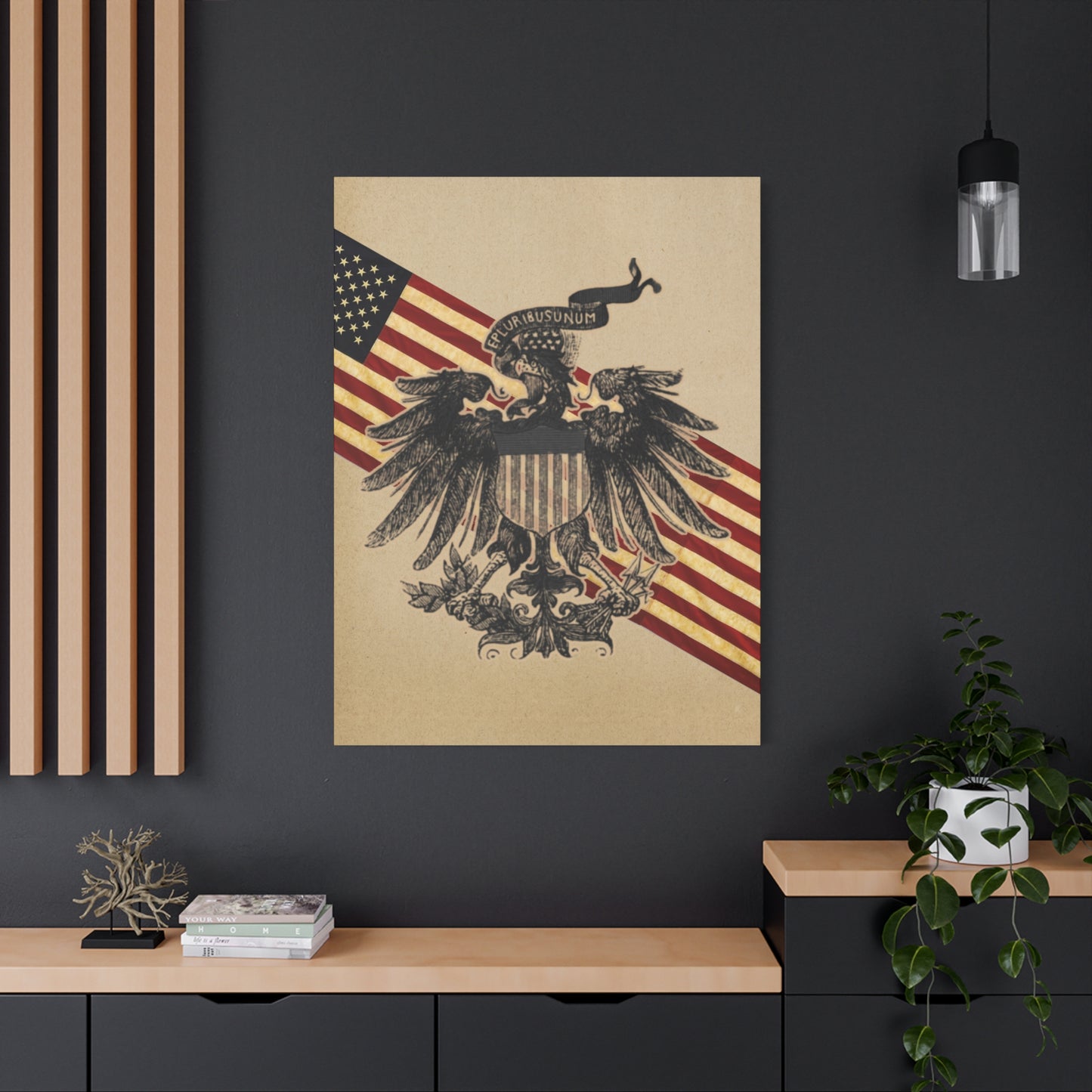 19th Century American Heraldry - Vintage American Flag Canvas