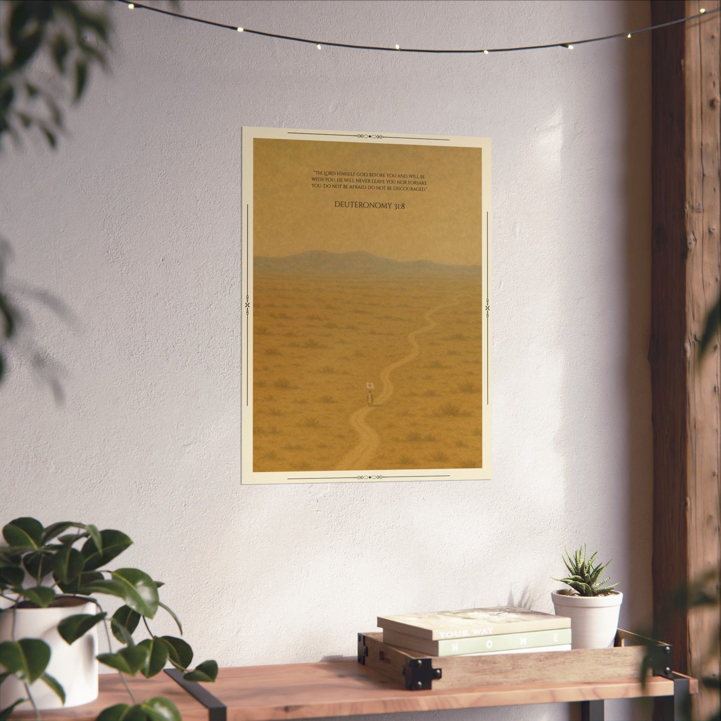 Small Print Version -  Deuteronomy 31:8 Desert Path Poster | Matte Vertical Poster