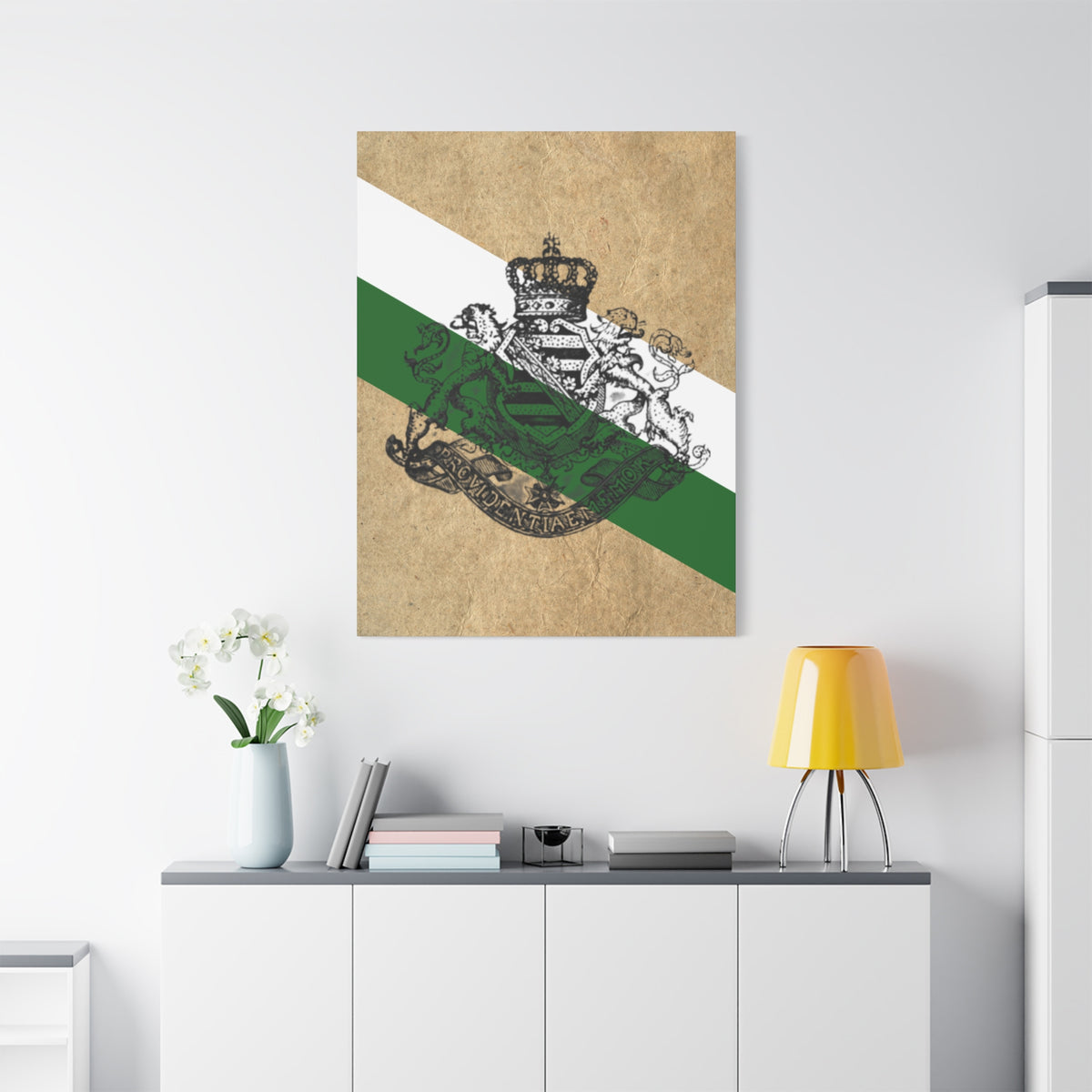 19th Century Saxon Heraldry Canvas Print — Vintage Coat of Arms Wall Art