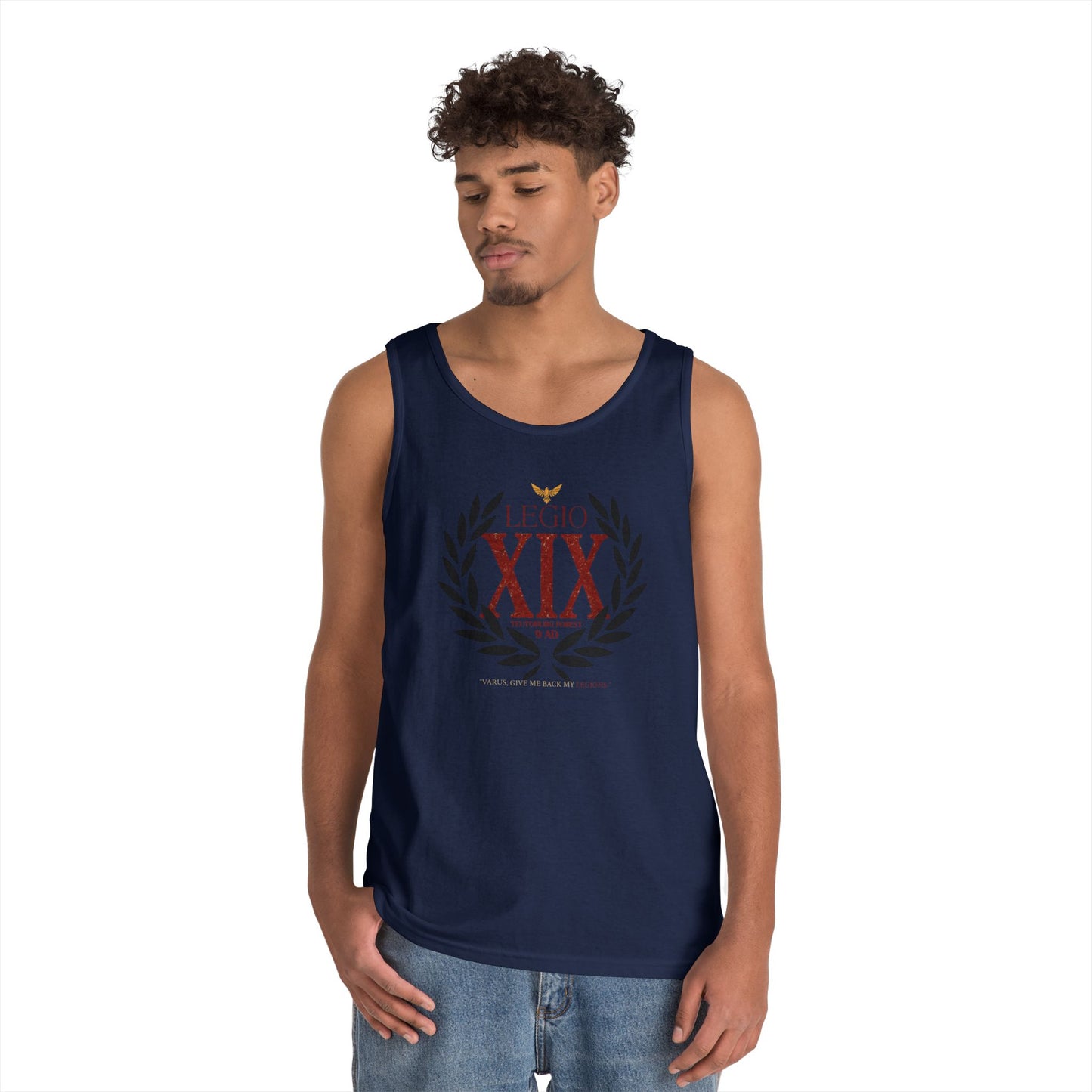 Historically Inspired 19th Legion Tank Top, Rome Teutoburg Forest Augustus Quote, Unisex Cotton Sleeveless Shirt. Alternative: Roman Empire