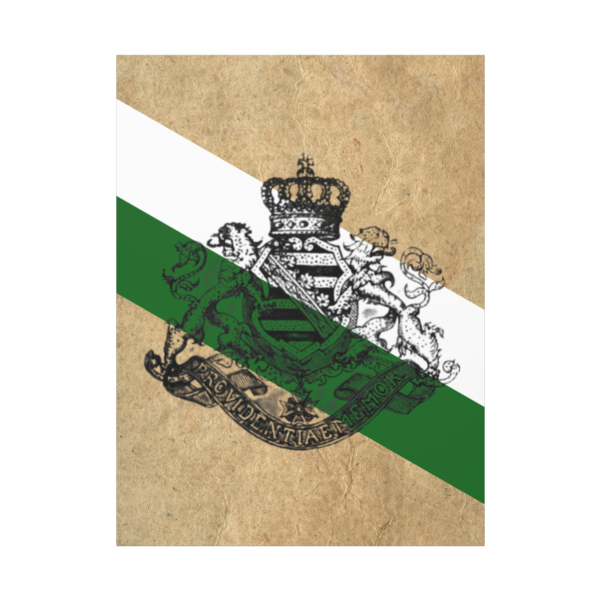 19th Century Saxon Heraldry Canvas Print — Vintage Coat of Arms Wall Art