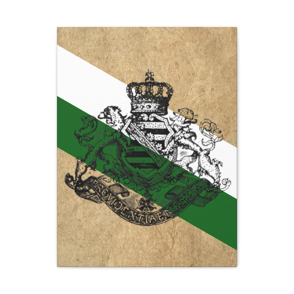 19th Century Saxon Heraldry Canvas Print — Vintage Coat of Arms Wall Art