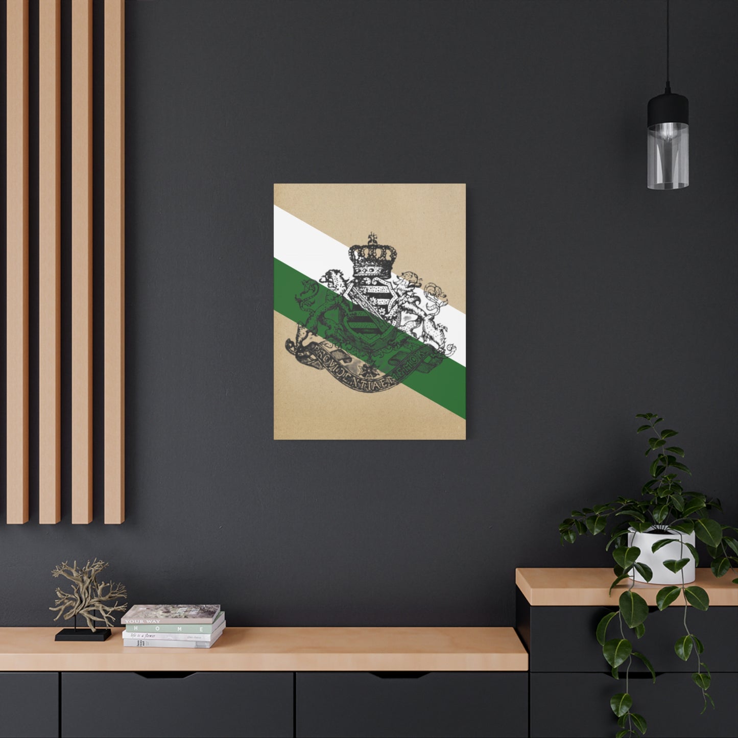 19th Century Saxon Heraldry Canvas Print — Vintage Coat of Arms Wall Art