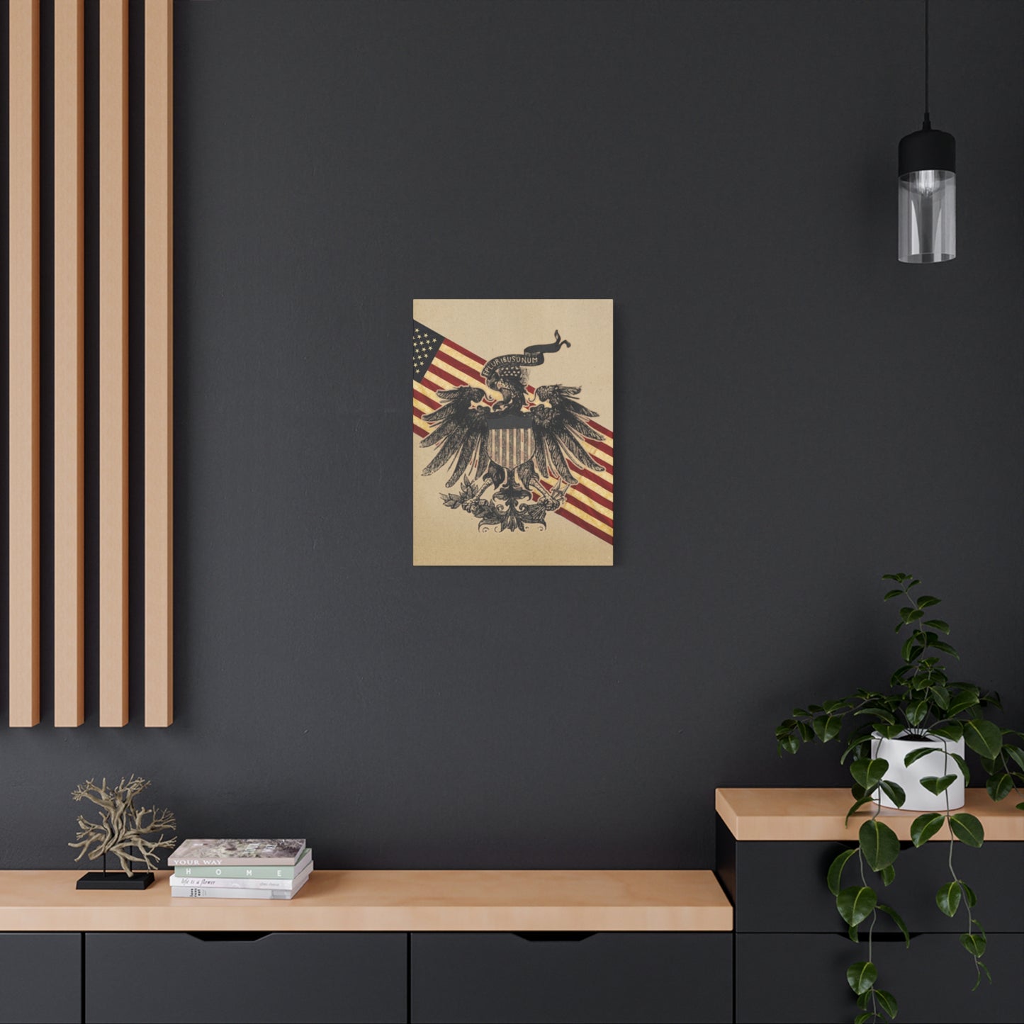 19th Century American Heraldry - Vintage American Flag Canvas