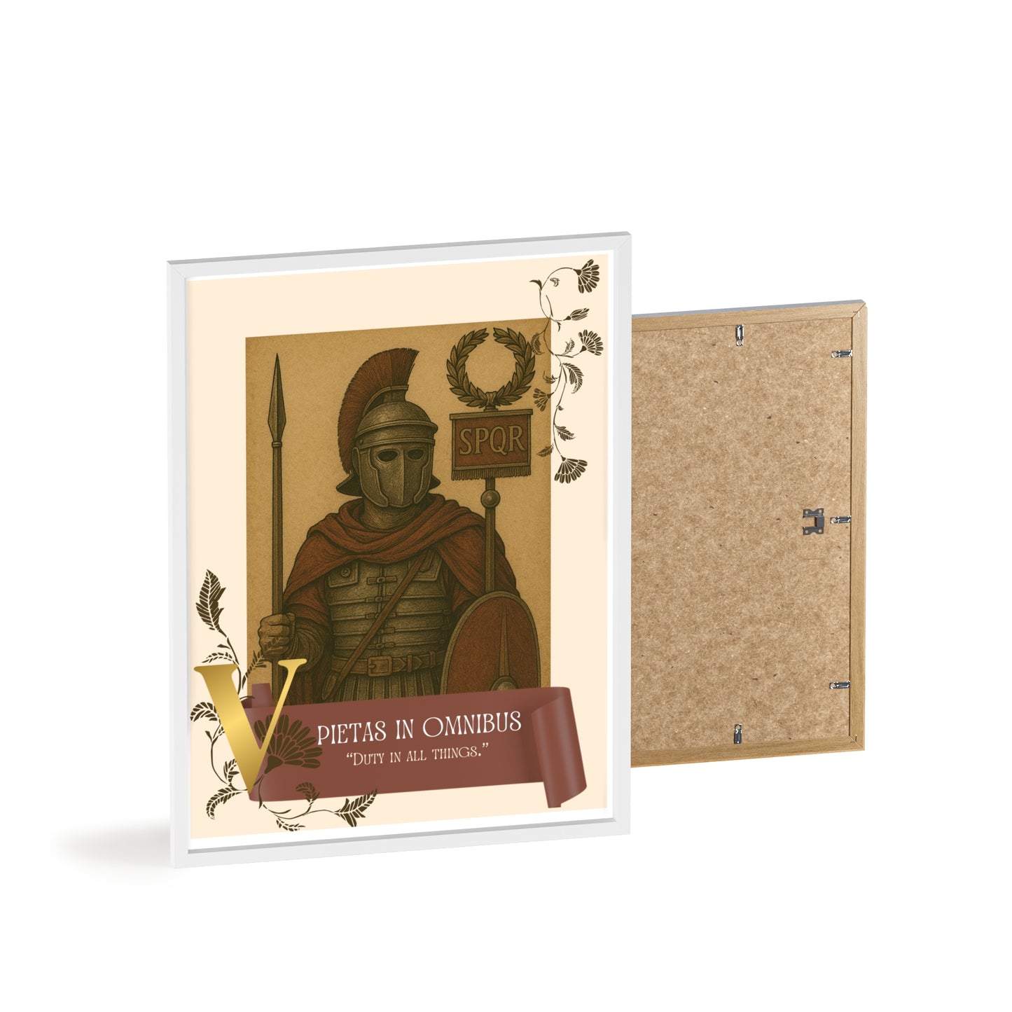 Roman Inspirational Wall Art, Wooden Frame Poster, Motivational Home Decor, Gift for History Lovers, Gladiator Print