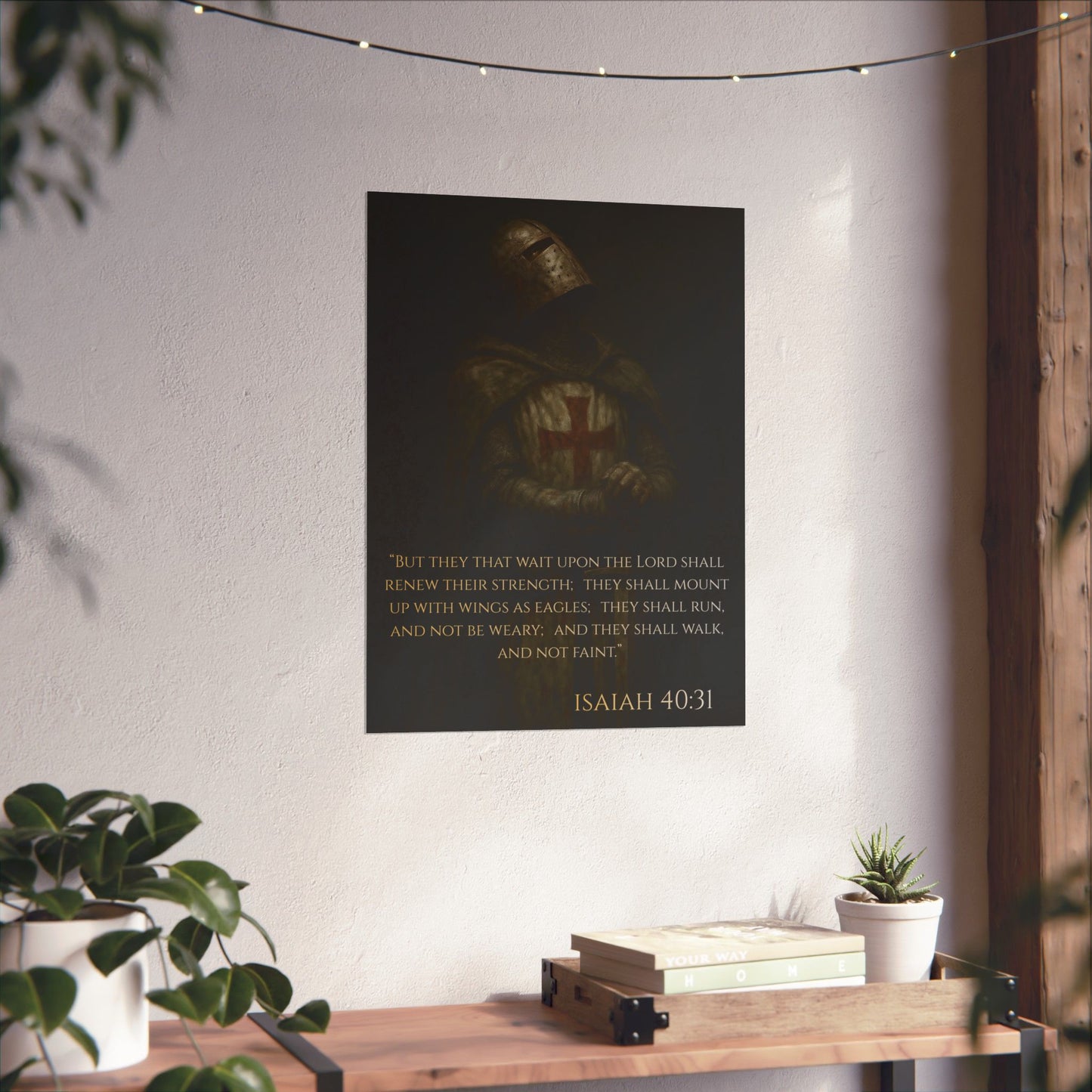 Templar Knight Matte Vertical Poster, Isaiah 40:31 Print, Matte Vertical Poster