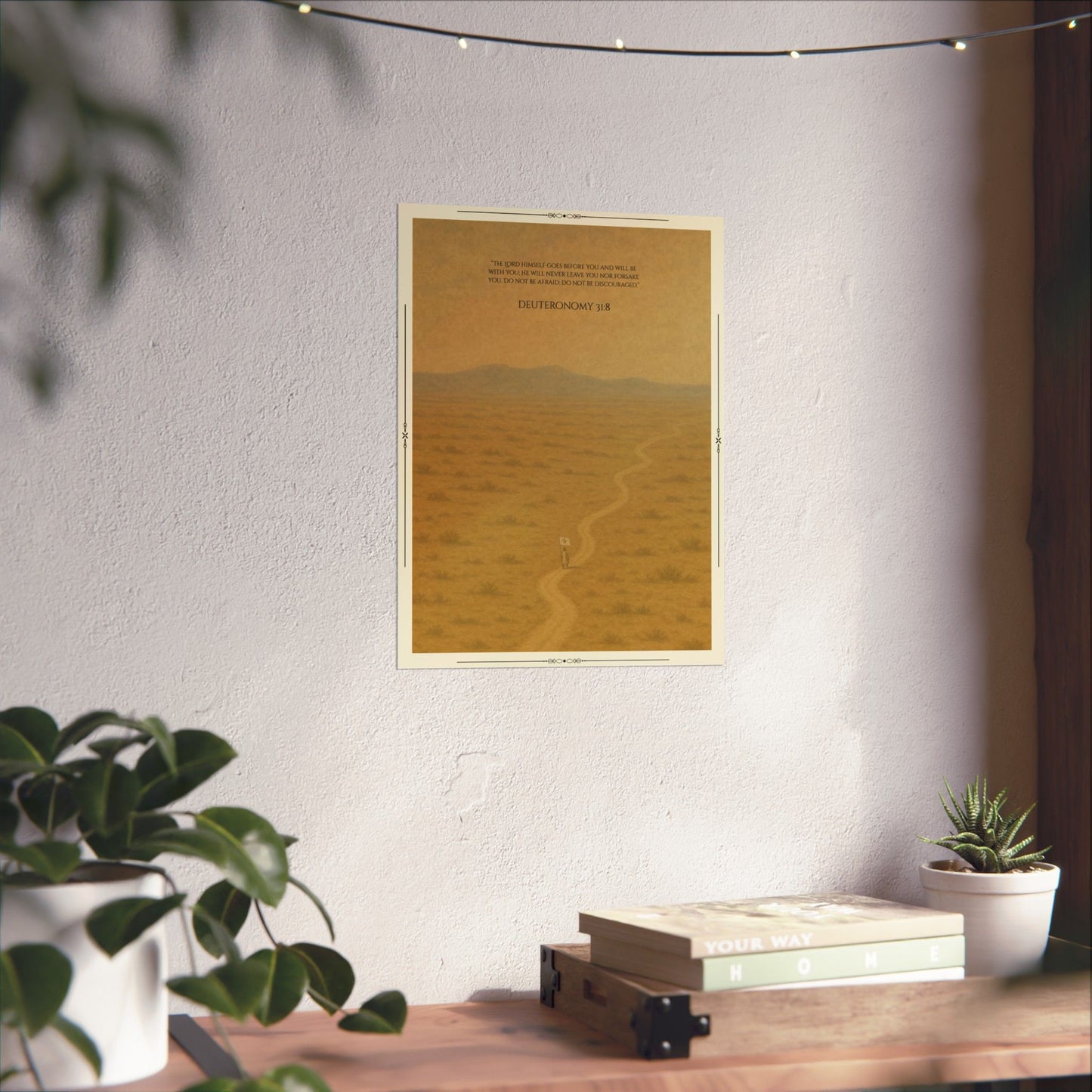 Small Print Version -  Deuteronomy 31:8 Desert Path Poster | Matte Vertical Poster