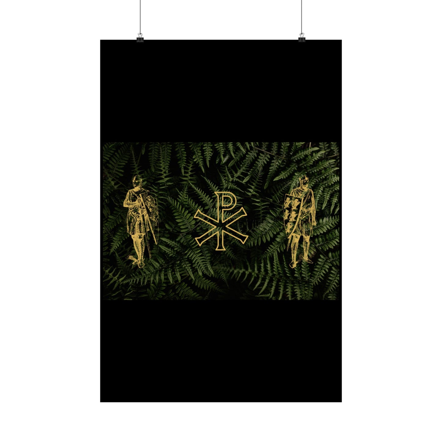 Gold Chi Rho Matte Vertical Poster | Christian Wall Art
