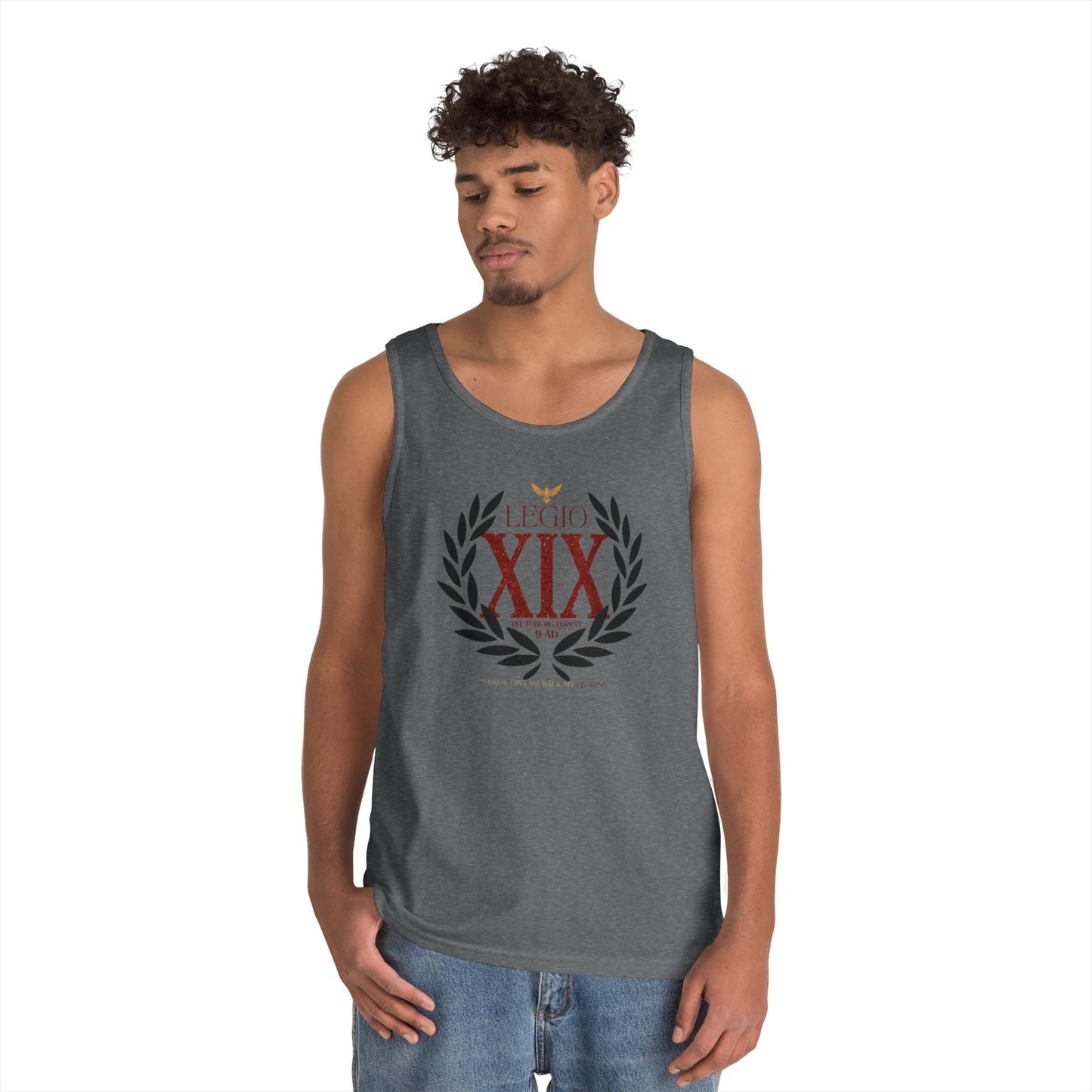 Historically Inspired 19th Legion Tank Top, Rome Teutoburg Forest Augustus Quote, Unisex Cotton Sleeveless Shirt. Alternative: Roman Empire