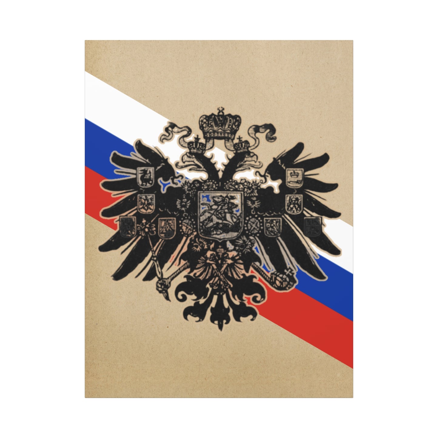 19th Century Russian Imperial Double-Headed Eagle Matte Canvas Print