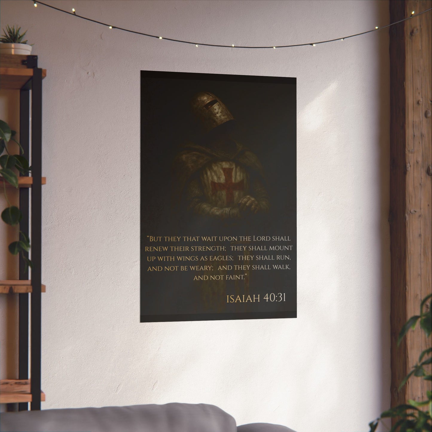 Templar Knight Matte Vertical Poster, Isaiah 40:31 Print, Matte Vertical Poster