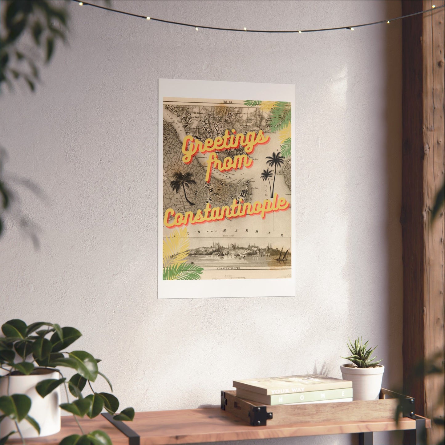 Greetings From Constantinople Matte Poster — Vintage Travel Map Wall Art