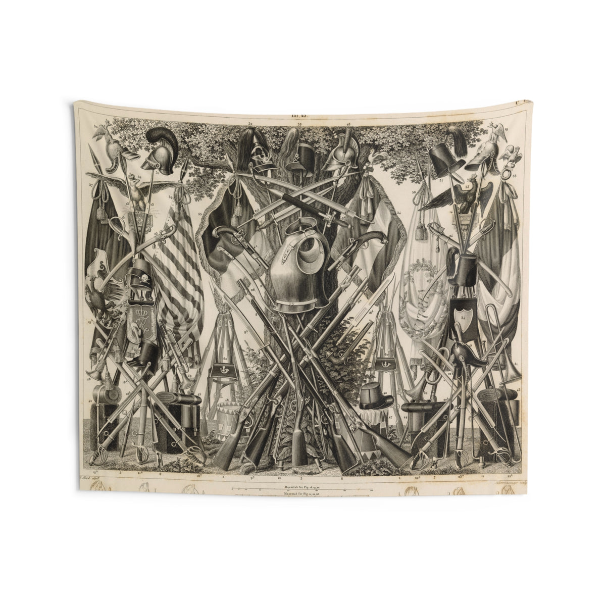 Old Military Wall Tapestry —Uniforms Illustration