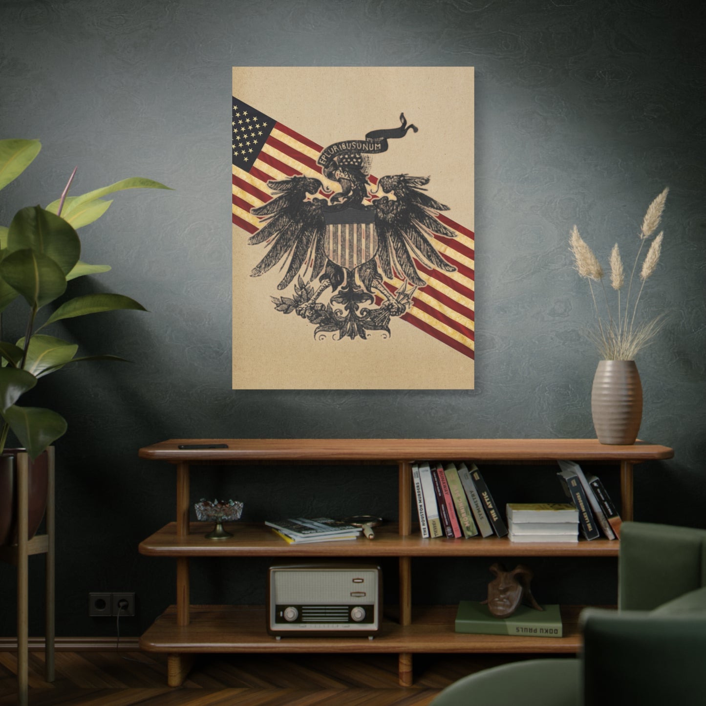 19th Century American Heraldry - Vintage American Flag Canvas