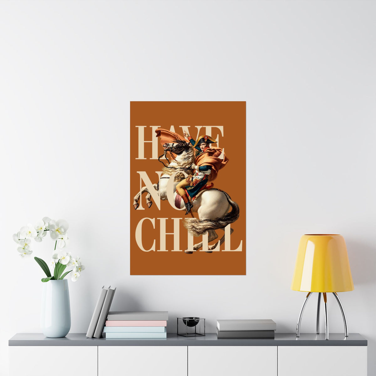 Napoleon Bonaparte  -  Matte Vertical Poster (Orange Background)