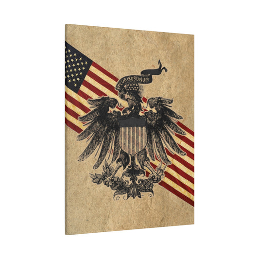19th Century American Heraldry - Vintage American Flag Canvas