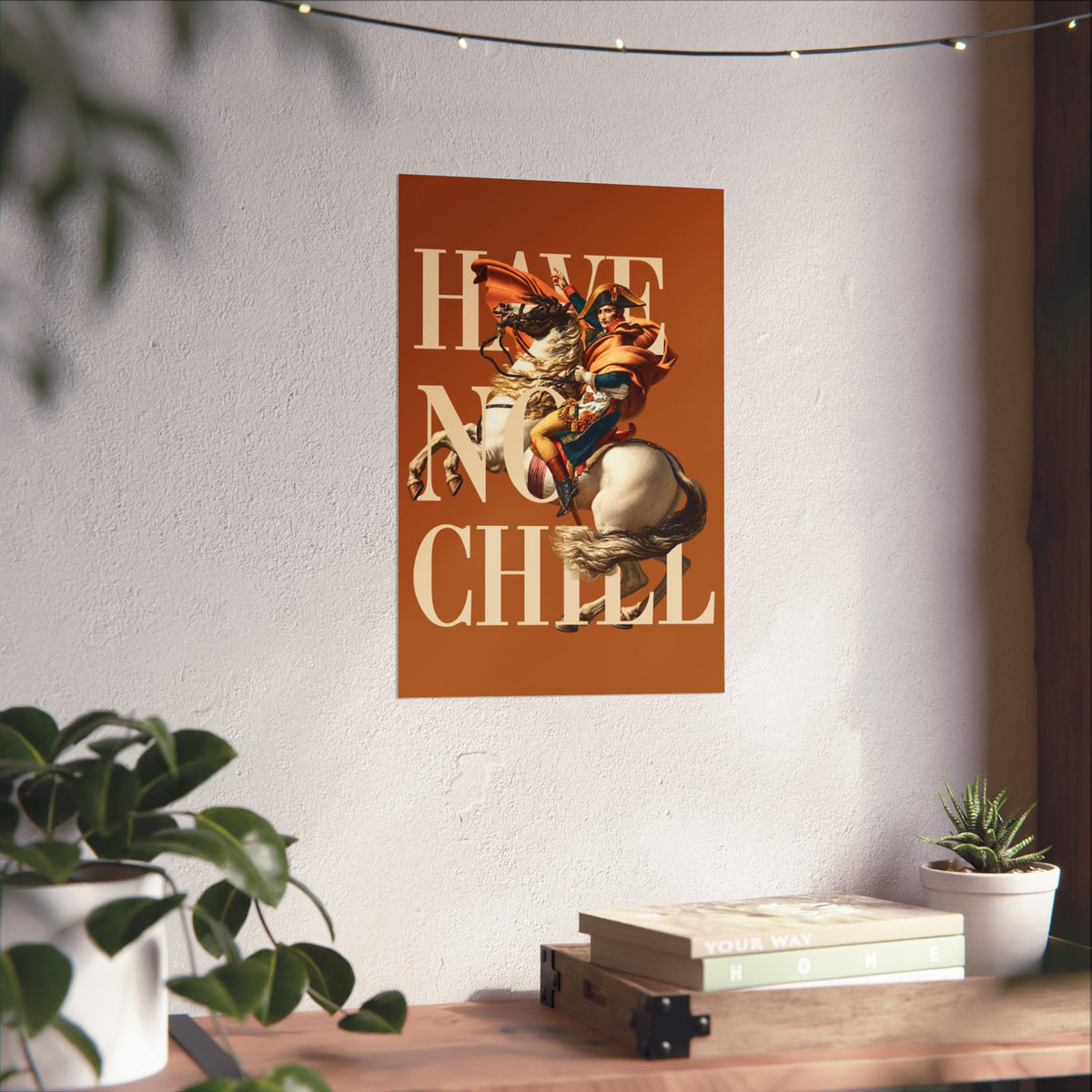 Napoleon Bonaparte  -  Matte Vertical Poster (Orange Background)