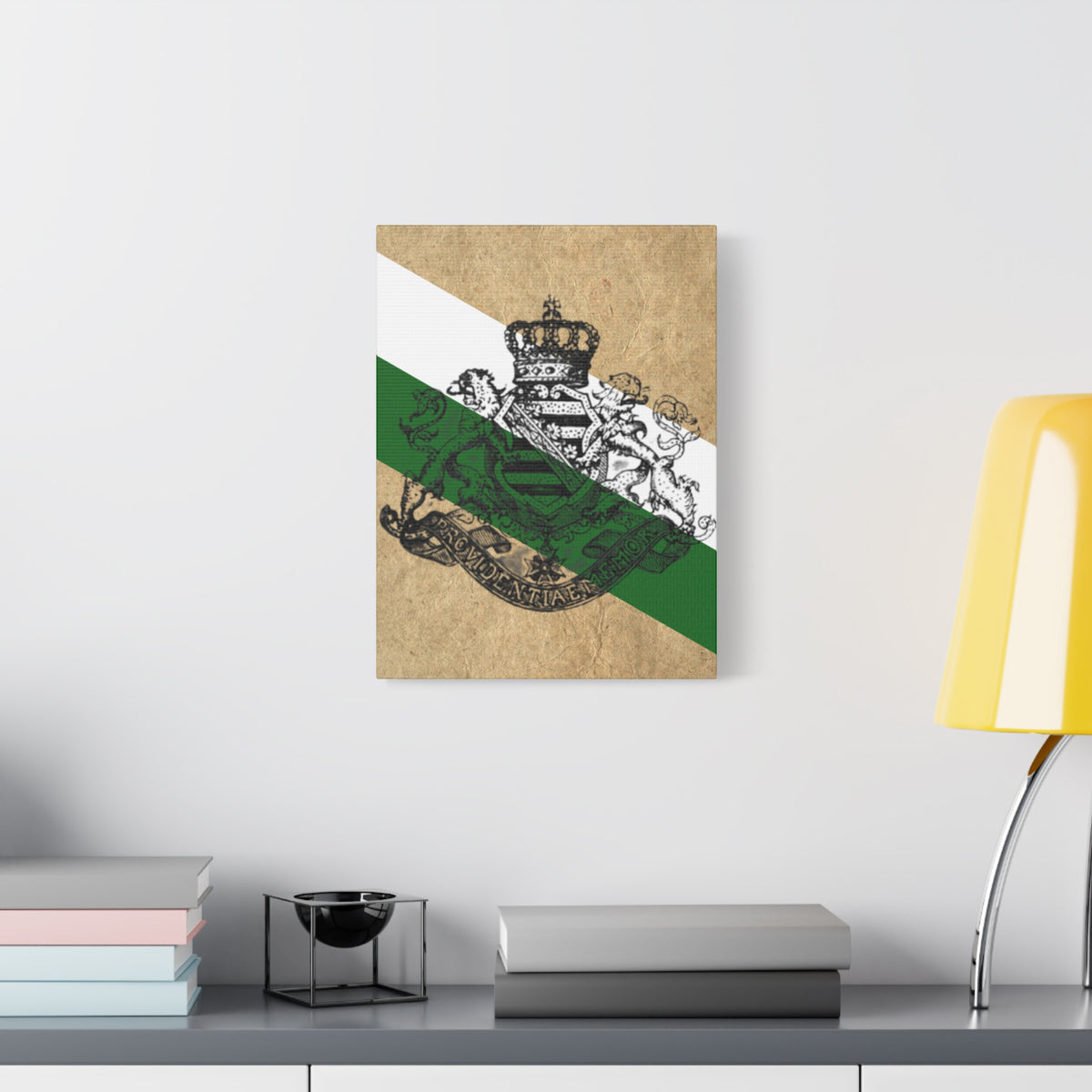 19th Century Saxon Heraldry Canvas Print — Vintage Coat of Arms Wall Art